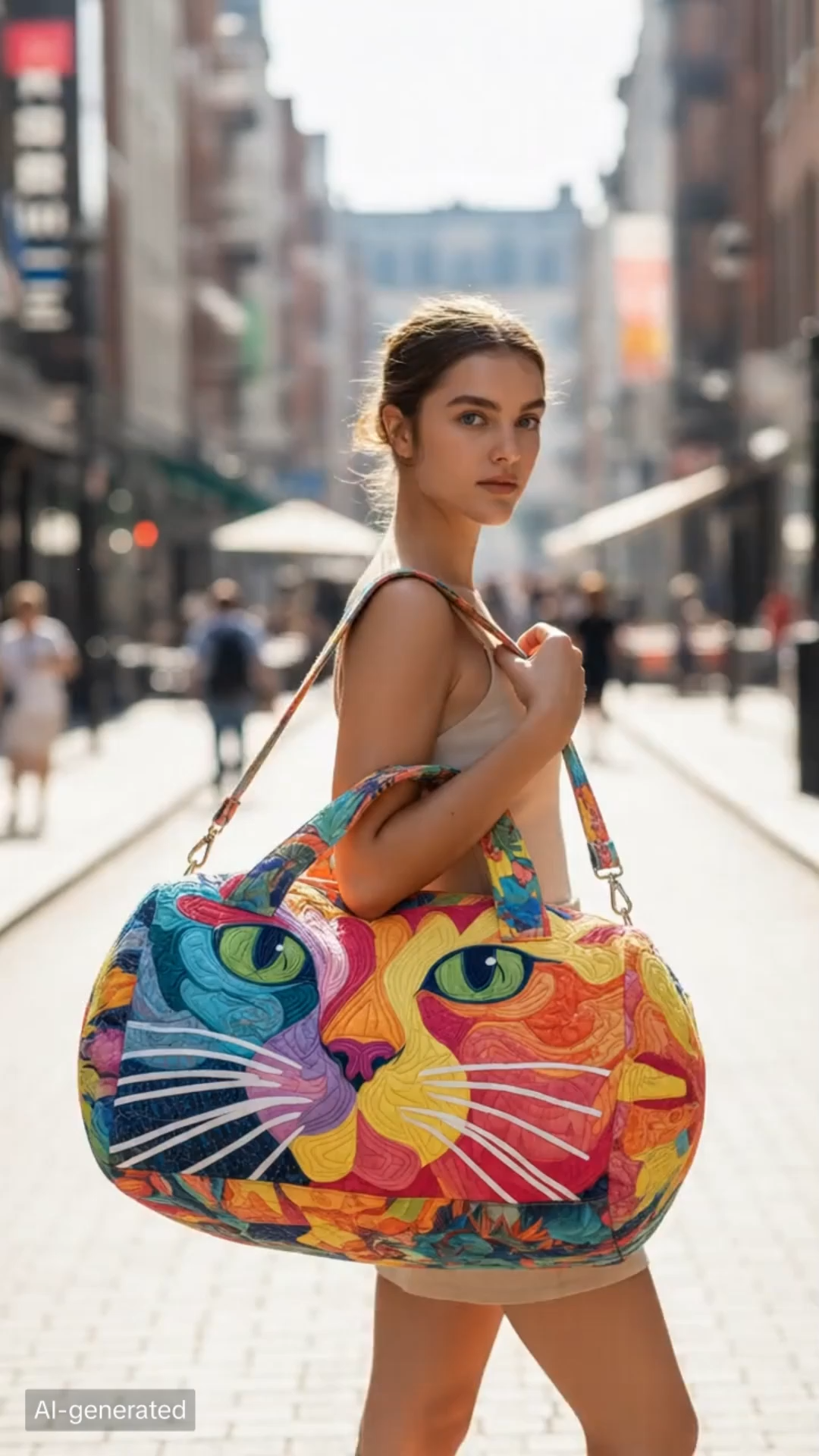 Cat Quilted Duffle Bag GFTOMA2098