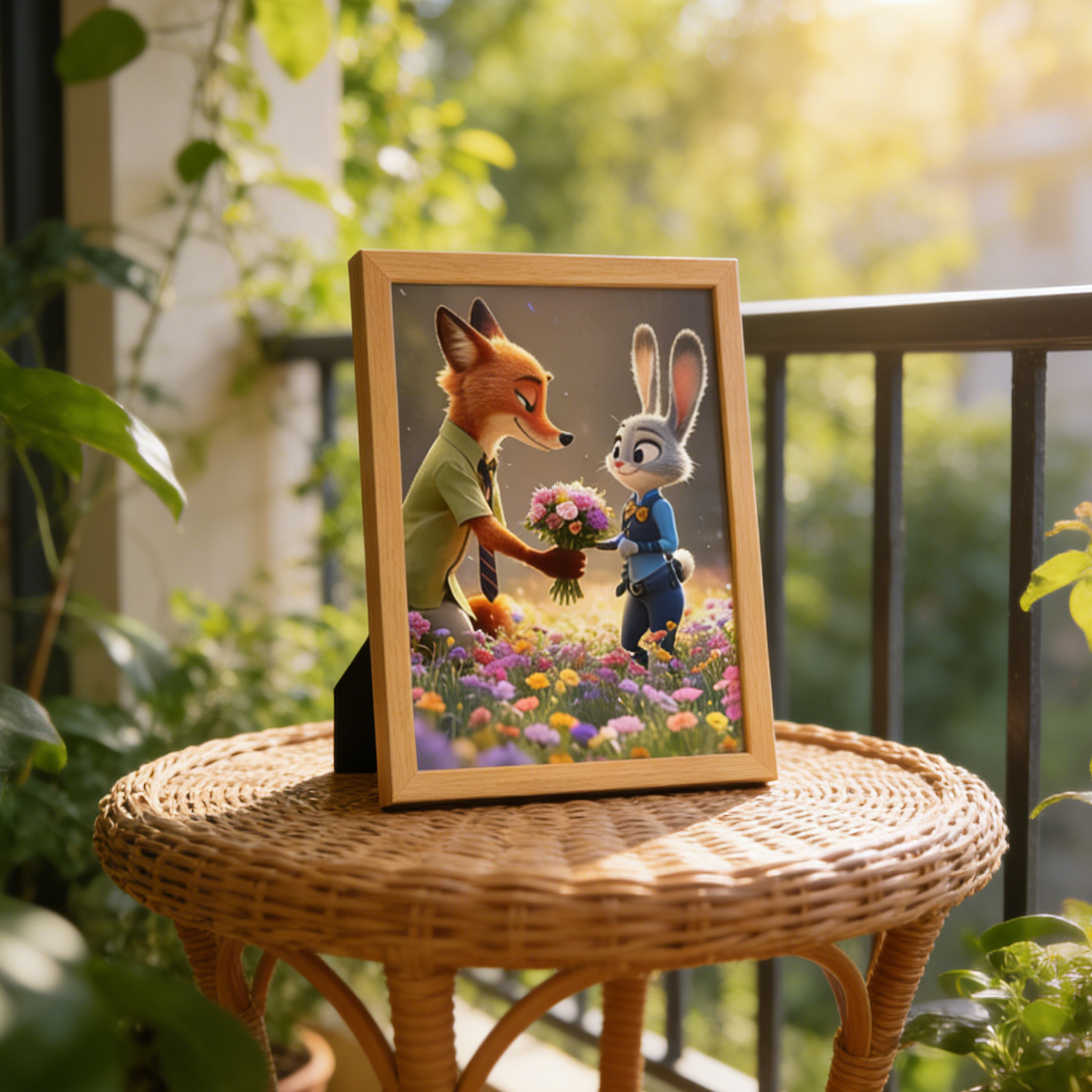 Zootopia - Nick and Judy Atmos Light Painting Night Display Christmas Tricolor Night Light