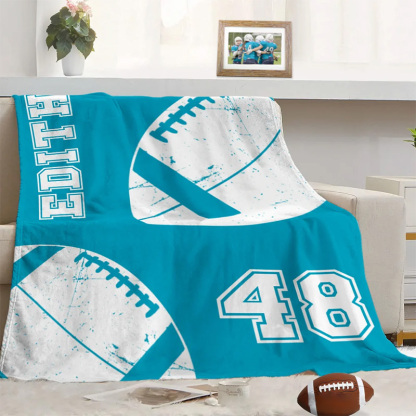 Personalized Athletic Inspired Blanket with Custom Name and Number Design