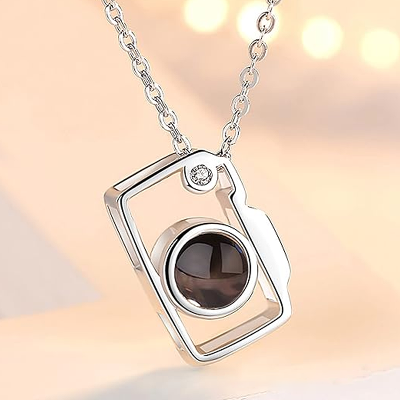 Personalized Photo Brass Heart Necklace With Picture Inside Mini Camer