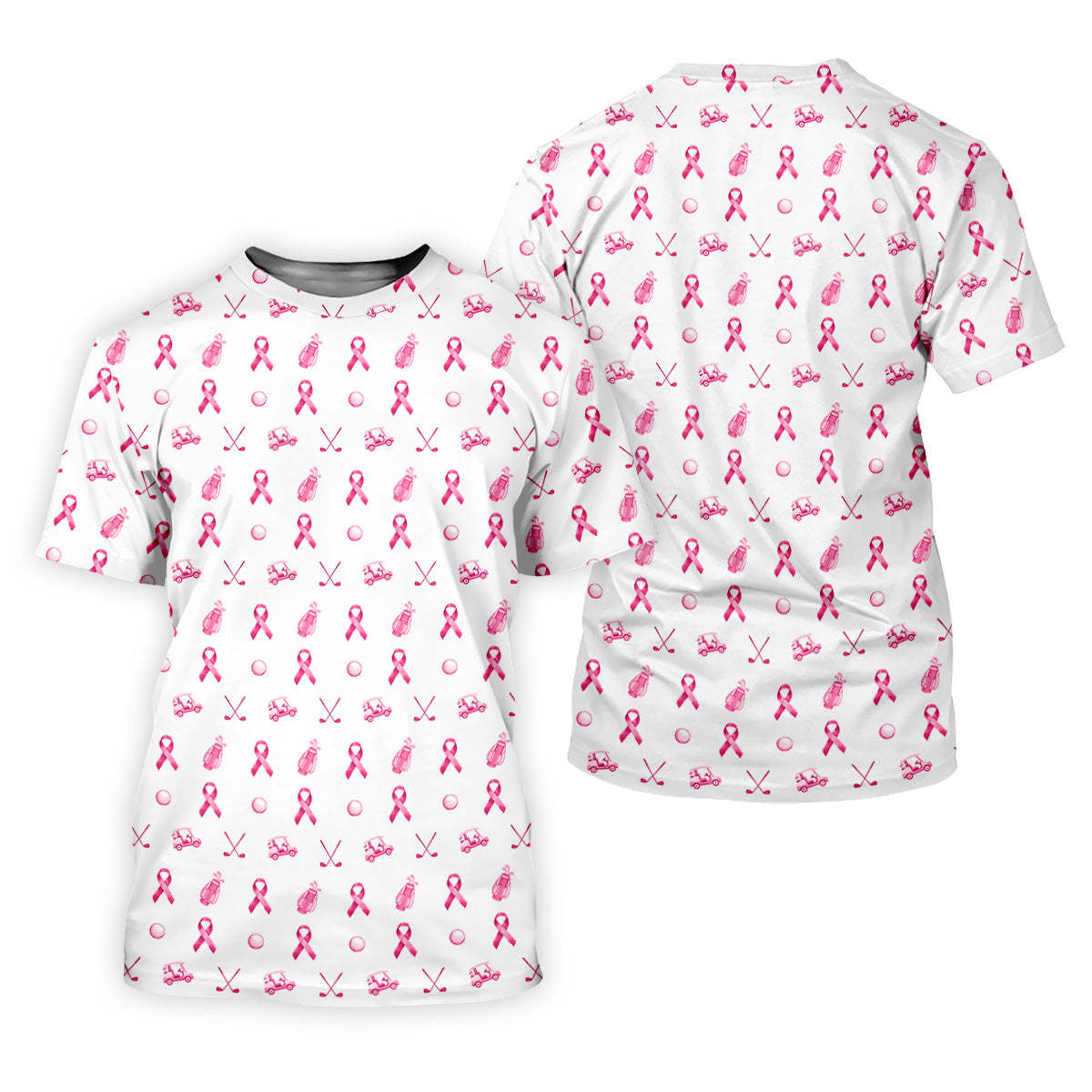 Pink Ribbon Women Golf Shirt, Breast Cancer Golf Shirt, Breast Cancer 