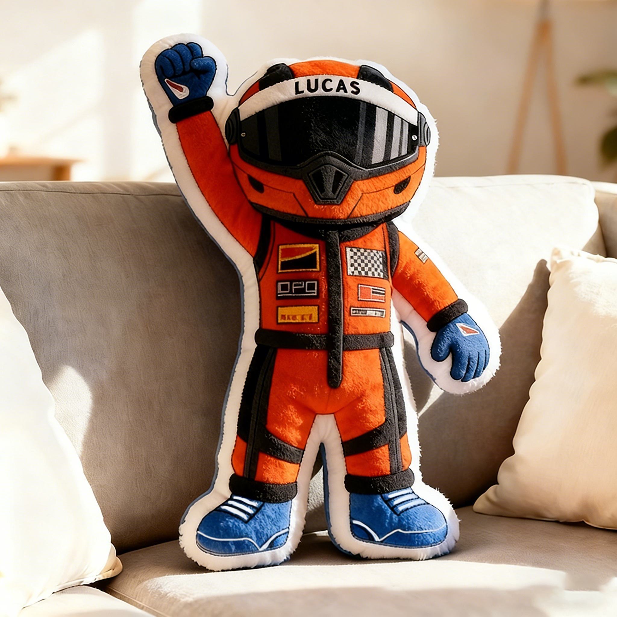 Personalized Winning Racer Throw Pillow Custom Name Graphic 3D Print Design Cushion Gift for Racers and Racing Lovers