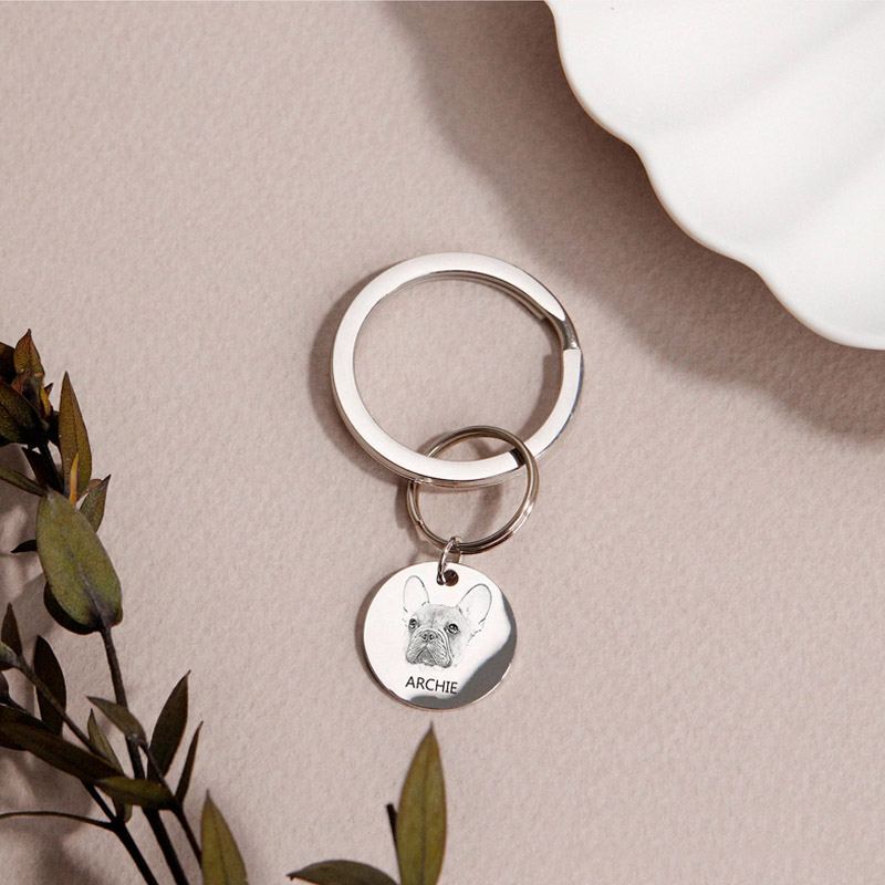 Personalized Pet Lover Pet Portrait Keychains