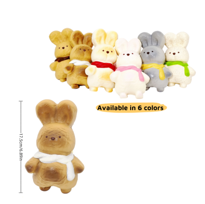 Snow White Sticky Bunny Squishy - Soft Mochi Animal Toy | Slow Rising Marshmallow Rabbit Fidget