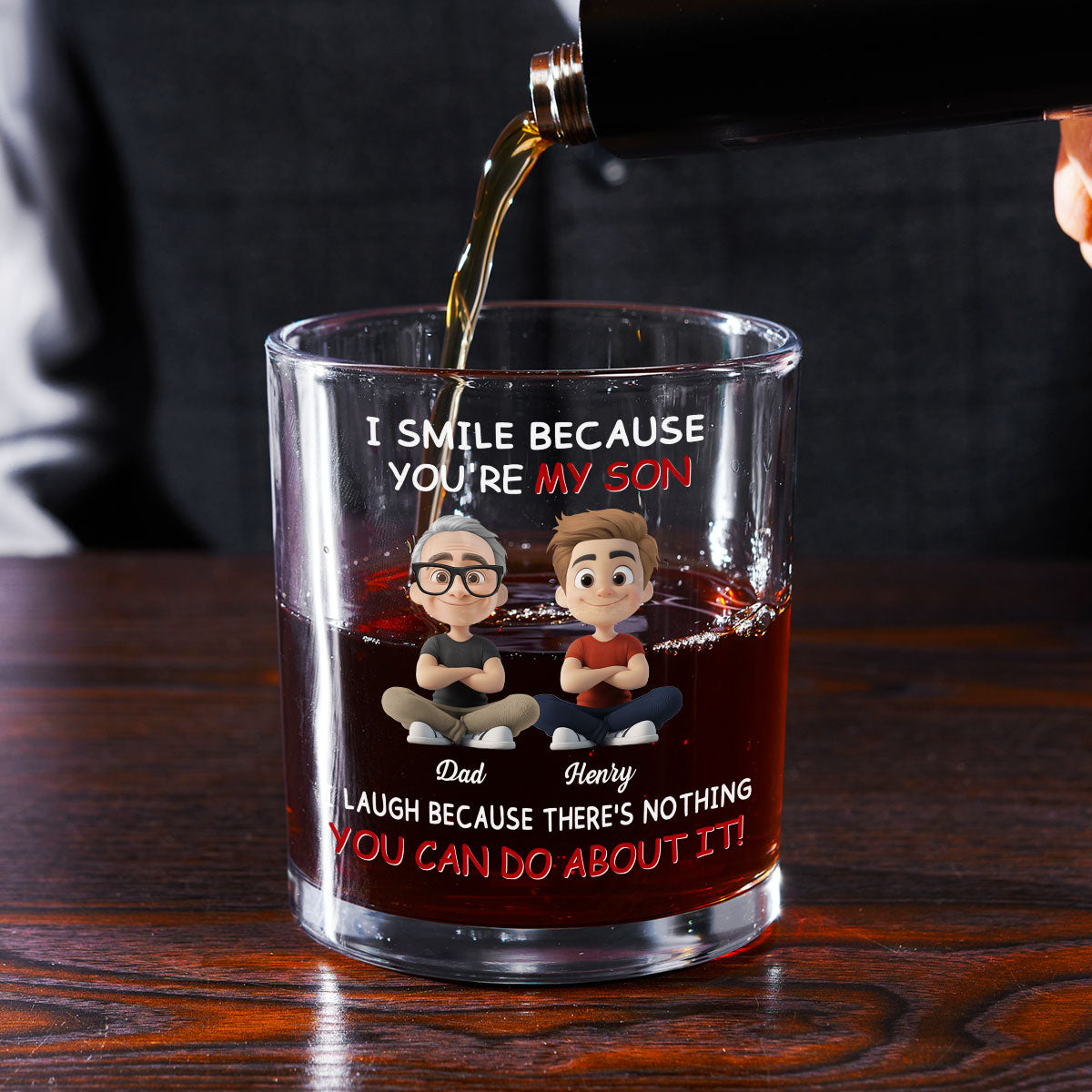 For Son - Personalized Custom Whiskey Glass