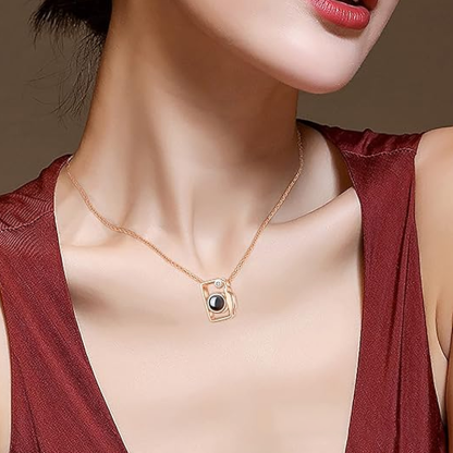 Personalized Photo Brass Heart Necklace With Picture Inside Mini Camera Locket Necklace Birthday Gifts