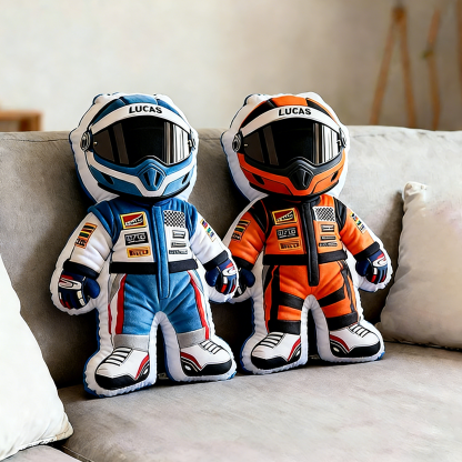 Personalized Racer Throw Pillow Custom Name Graphic 3D Print Design Cushion Gift for Racers and Racing Lovers