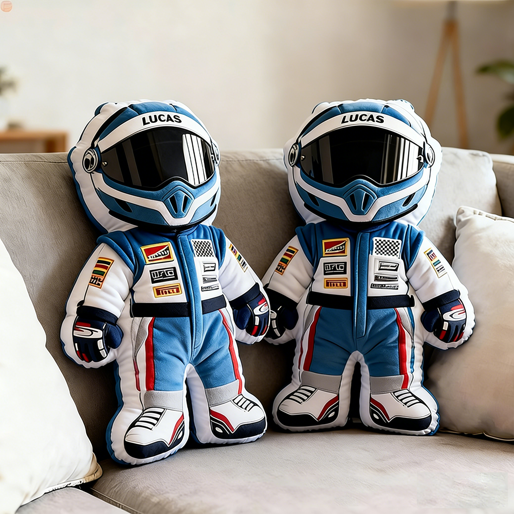 Personalized Racer Throw Pillow Custom Name Graphic 3D Print Design Cushion Gift for Racers and Racing Lovers