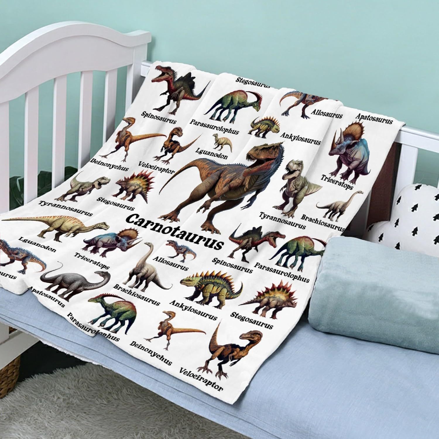 Dinosaur Blanket Gifts for Boys, Jurassic Dino Throw Blanket Gifts for Baby Girls Decor Animal Wild Plush Soft Lightweight Flannel Fleece Dinosaurs Blankets Sheet for Nursery Stroller Toddler 40x30In