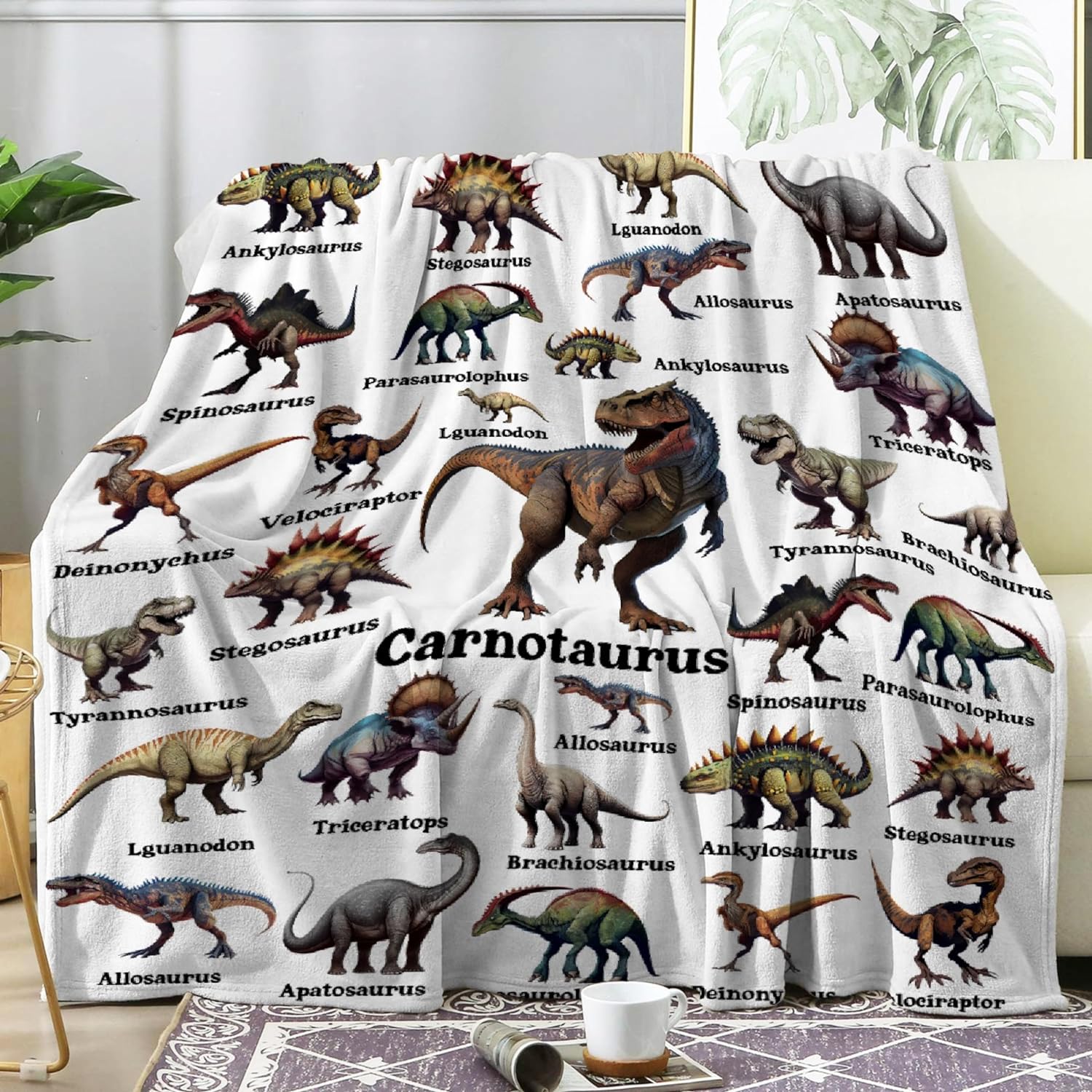 Dinosaur Blanket Gifts for Boys, Jurassic Dino Throw Blanket Gifts for Baby Girls Decor Animal Wild Plush Soft Lightweight Flannel Fleece Dinosaurs Blankets Sheet for Nursery Stroller Toddler 40x30In