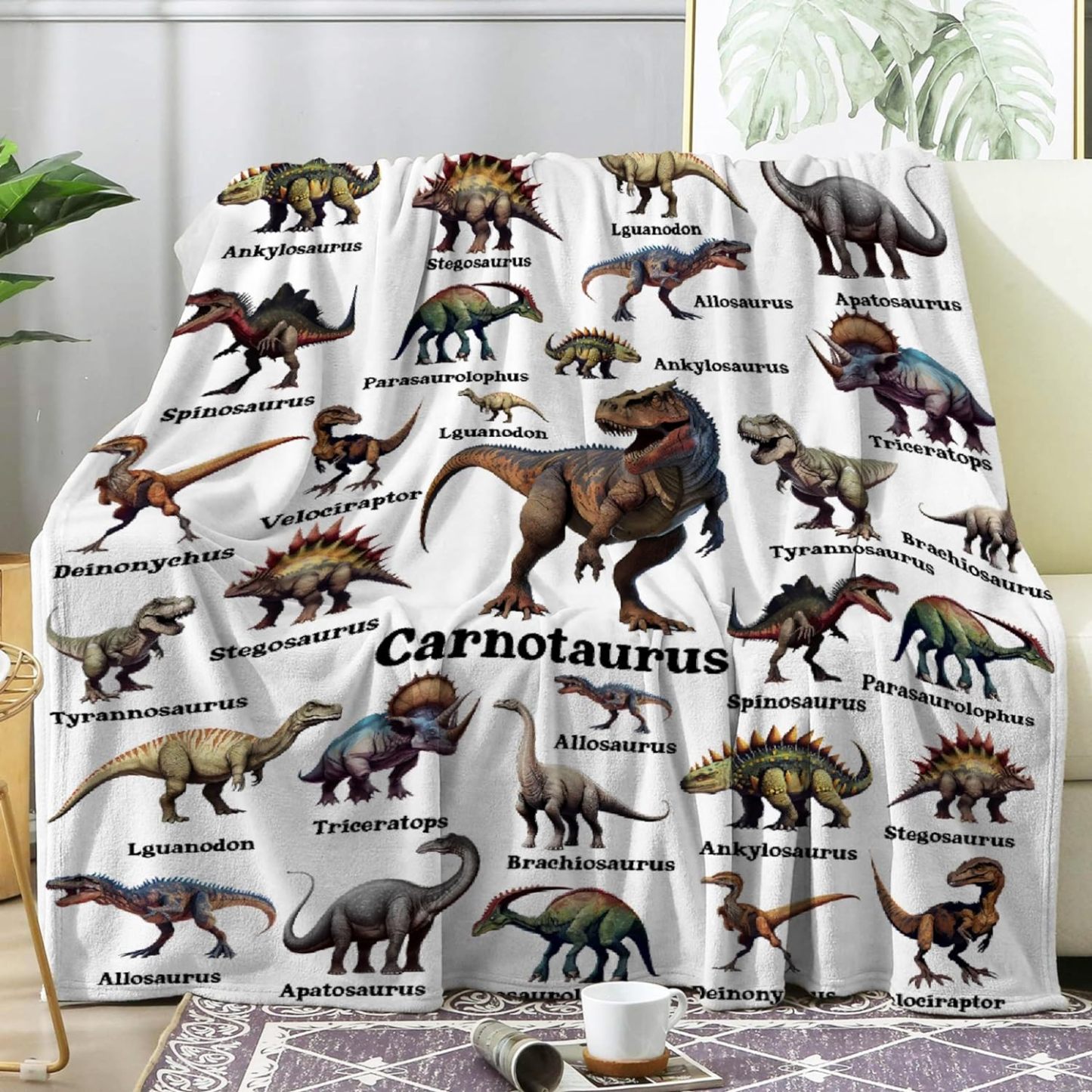 Dinosaur Blanket Gifts for Boys, Jurassic Dino Throw Blanket Gifts for Baby Girls Decor Animal Wild Plush Soft Lightweight Flannel Fleece Dinosaurs Blankets Sheet for Nursery Stroller Toddler 40x30In