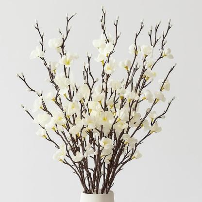 12/24Pcs Artificial Cherry Blossom Long Stems Faux Silk Flowers, Realistic Decorative Floral Arrangement for Home Decor Table Floor Centerpiece Hotel Office Wedding Party Garden All Season Decor(vase not included)