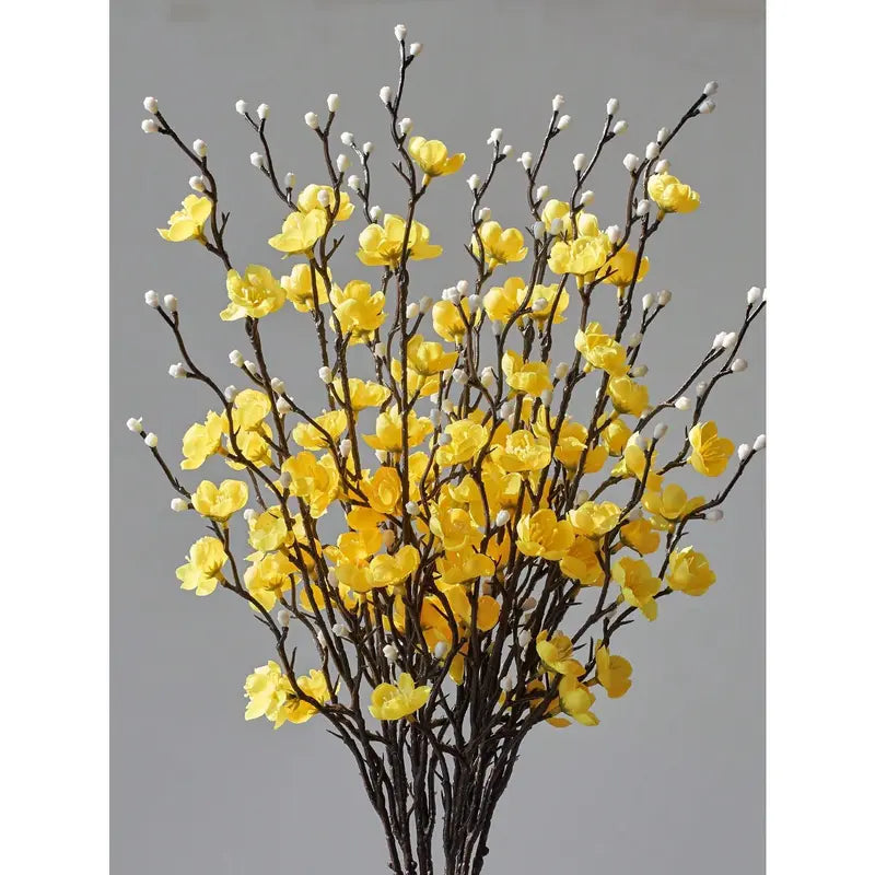 12/24Pcs Artificial Cherry Blossom Long Stems Faux Silk Flowers, Realistic Decorative Floral Arrangement for Home Decor Table Floor Centerpiece Hotel Office Wedding Party Garden All Season Decor(vase not included)