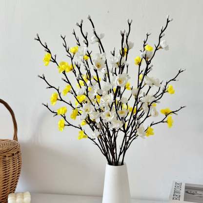 12/24Pcs Artificial Cherry Blossom Long Stems Faux Silk Flowers, Realistic Decorative Floral Arrangement for Home Decor Table Floor Centerpiece Hotel Office Wedding Party Garden All Season Decor(vase not included)