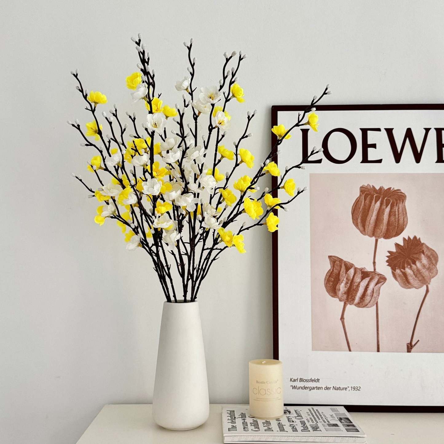 12/24Pcs Artificial Cherry Blossom Long Stems Faux Silk Flowers, Realistic Decorative Floral Arrangement for Home Decor Table Floor Centerpiece Hotel Office Wedding Party Garden All Season Decor(vase not included)