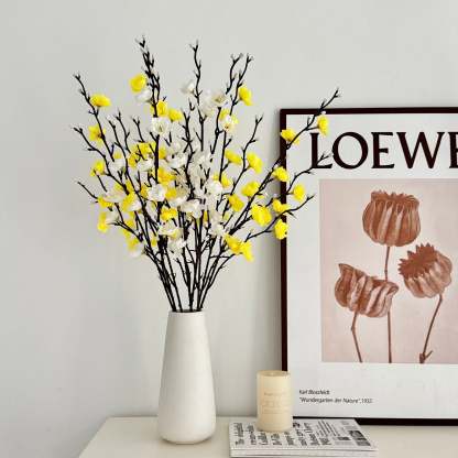 12/24Pcs Artificial Cherry Blossom Long Stems Faux Silk Flowers, Realistic Decorative Floral Arrangement for Home Decor Table Floor Centerpiece Hotel Office Wedding Party Garden All Season Decor(vase not included)