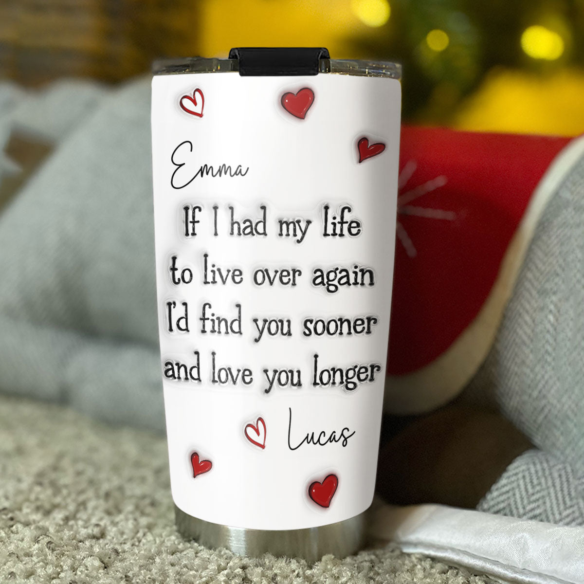 Love You Longer - Personalized Custom 3D Inflated Effect Tumbler
