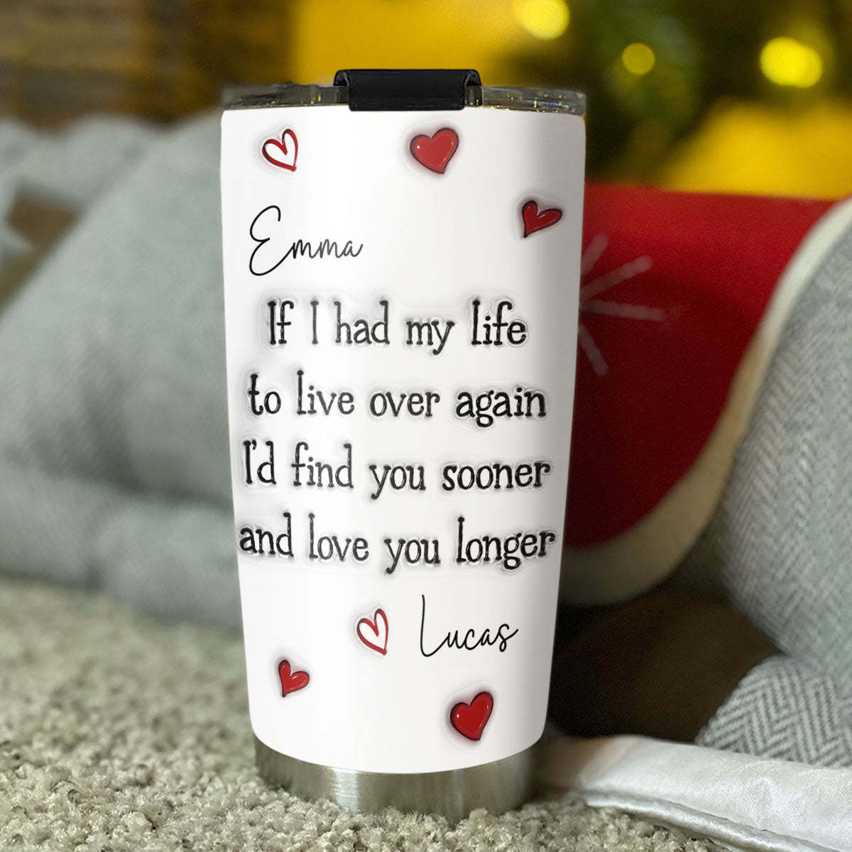 Love You Longer - Personalized Custom 3D Inflated Effect Tumbler