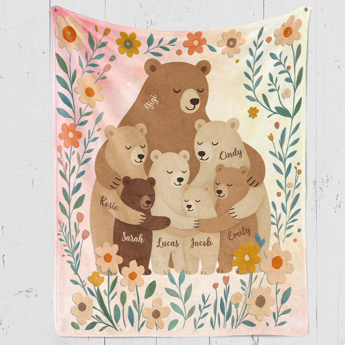 Cozy Bear Love -  Personalized Custom Fleece Blanket