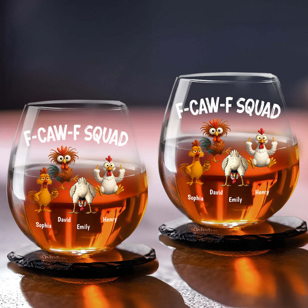 FCAWF Squad - Personalized Custom Wine Glass