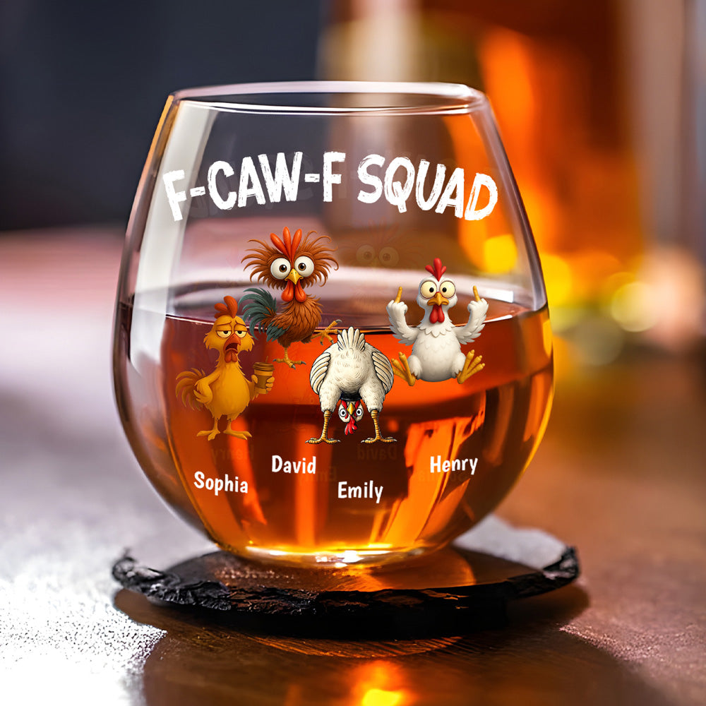 FCAWF Squad - Personalized Custom Wine Glass