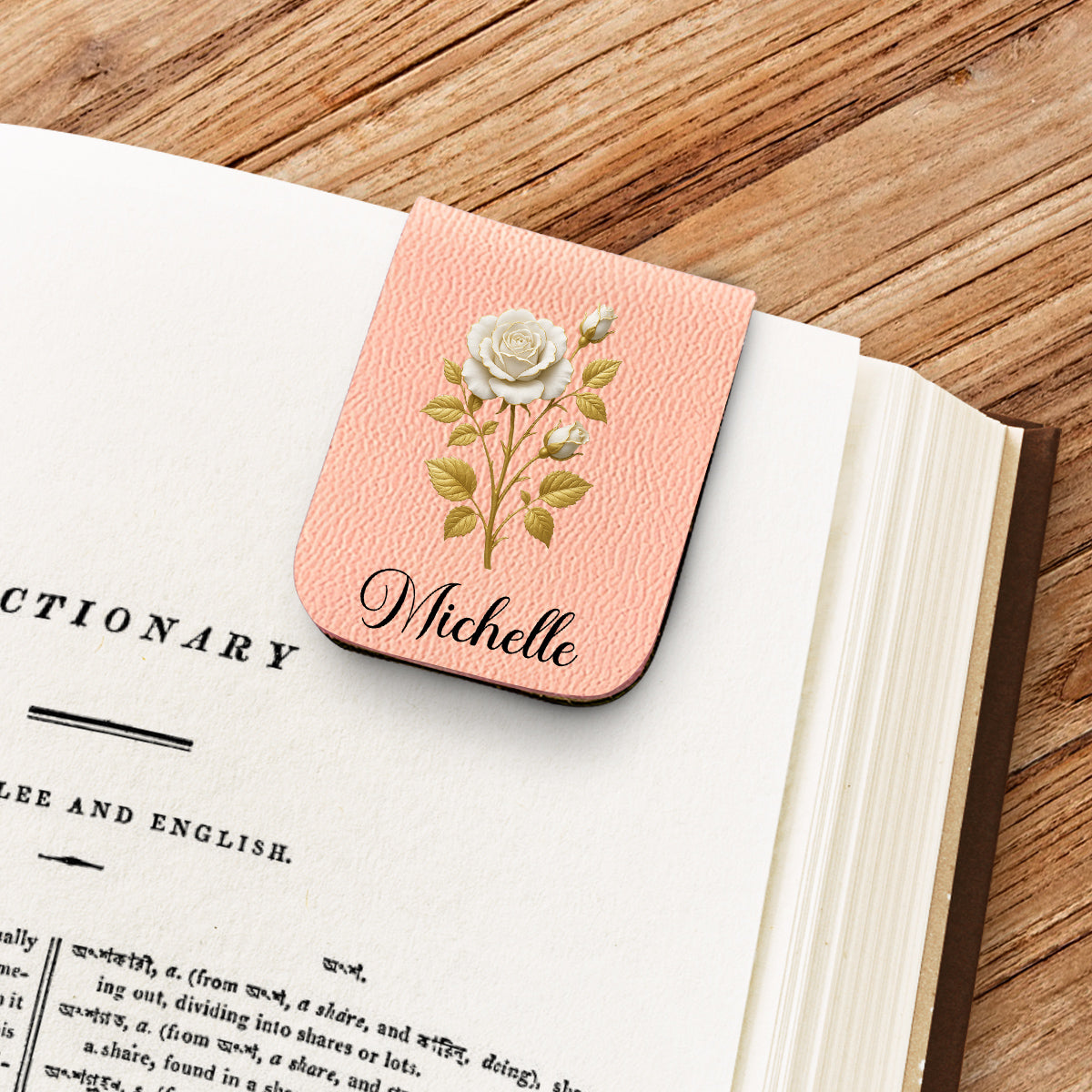 Flower Of The Month - Personalized Custom Leather Bookmark