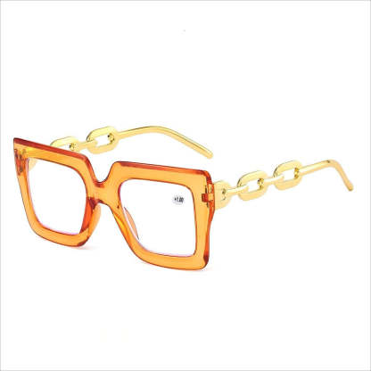🎈Lastday 70%OFF-Women’s Oversized Square Chain Reading Glasses(1set-6pcs)