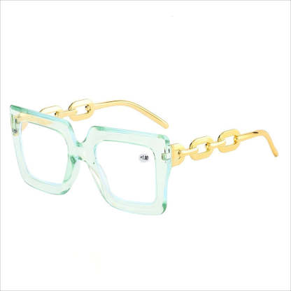 🎈Lastday 70%OFF-Women’s Oversized Square Chain Reading Glasses(1set-6pcs)