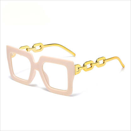 🎈Lastday 70%OFF-Women’s Oversized Square Chain Reading Glasses(1set-6pcs)