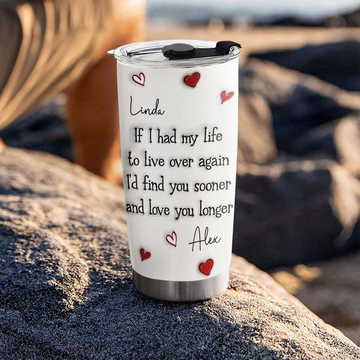 Love You Longer - Personalized Custom 3D Inflated Effect Tumbler