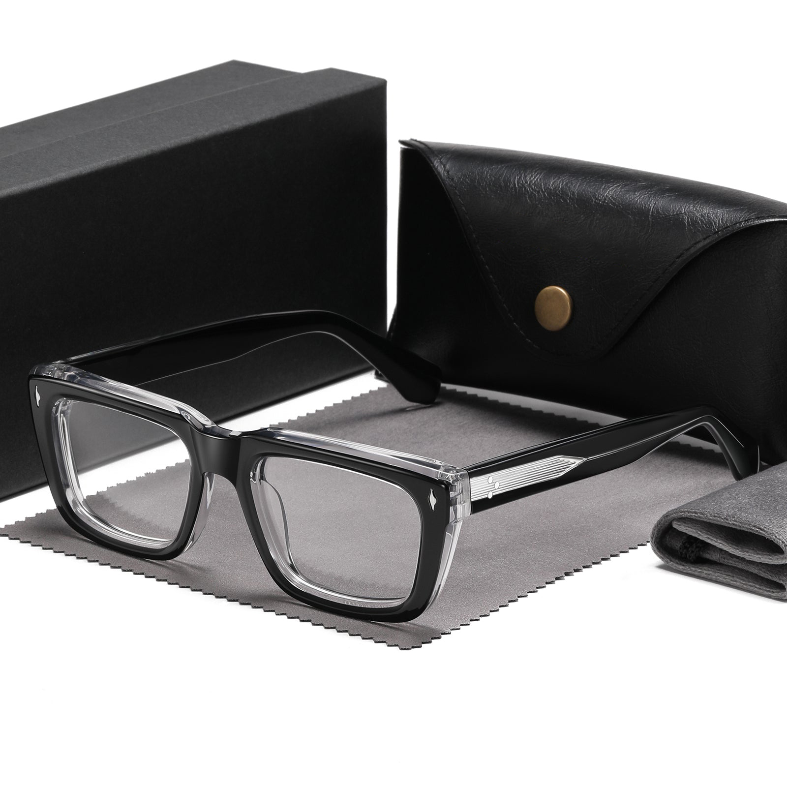Sutton Retro Rectangle Acetate Glasses Frame