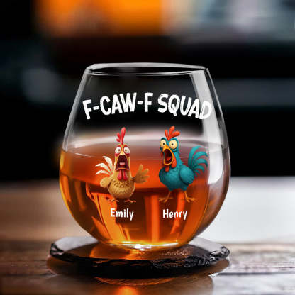 FCAWF Squad - Personalized Custom Wine Glass