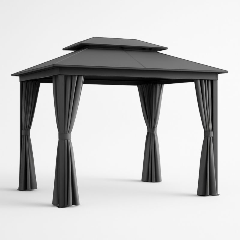 Gazebo da Giardino in Alluminio con Tetto in Acciaio Grigio-Kelonival