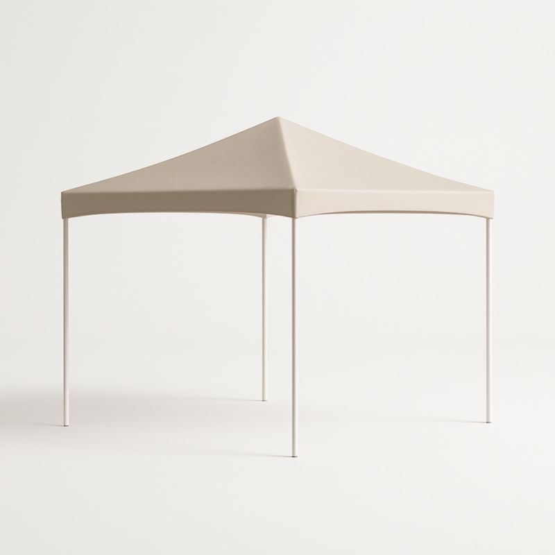 Tenda da giardino 3x3 m in poliestere beige con struttura in acciaio-Kelonival