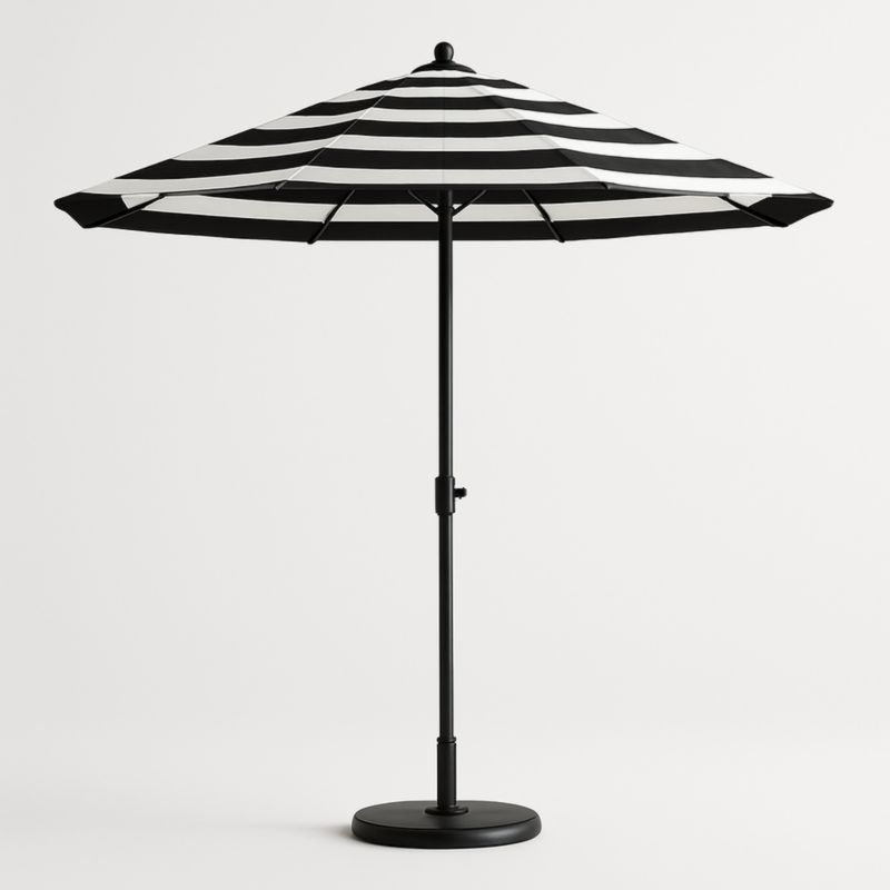 Ombrellone in alluminio a righe nere e bianche-Kelonival