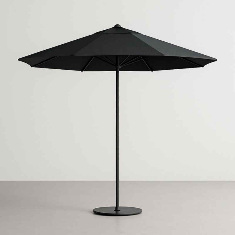 Ombrellone nero in alluminio e tessuto di poliestere-Kelonival