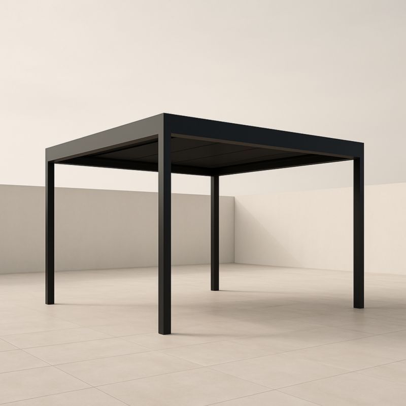 Gazebo in alluminio nero 300 cm x 300 cm-Kelonival