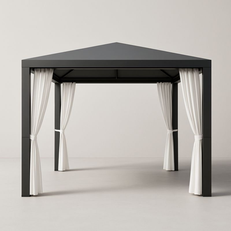 Gazebo da esterno in alluminio con tenda in poliestere-Kelonival