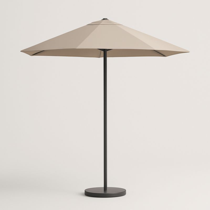 Ombrellone beige in alluminio e poliestere, 300 cm-Kelonival