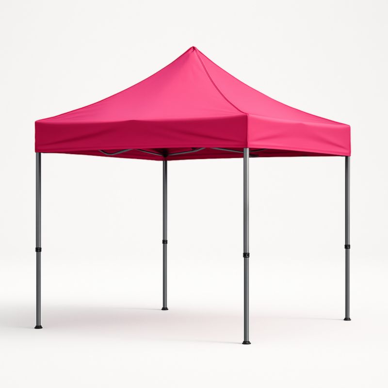 Tenda pieghevole 3x3 m in poliestere e acciaio, colore rosa-Kelonival