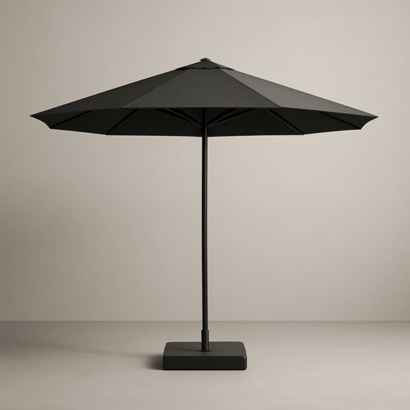 Ombrellone da Esterno Nero Tessuto Telaio in Alluminio Diametro 300 cm-Kelonival