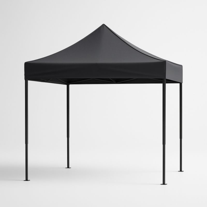 Tenda Pieghevole Nera 3x3 m Poliestere Alluminio-Kelonival