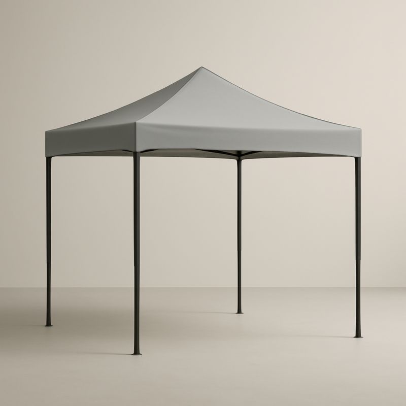 Tenda grigia 300x300 cm con struttura in acciaio e telo in poliestere-Kelonival