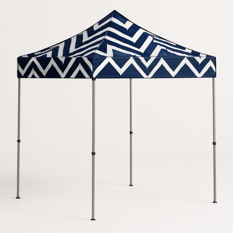 Tenda pieghevole 3x3 m con struttura in acciaio, tessuto impermeabile blu e bianco, regolabile-Kelonival