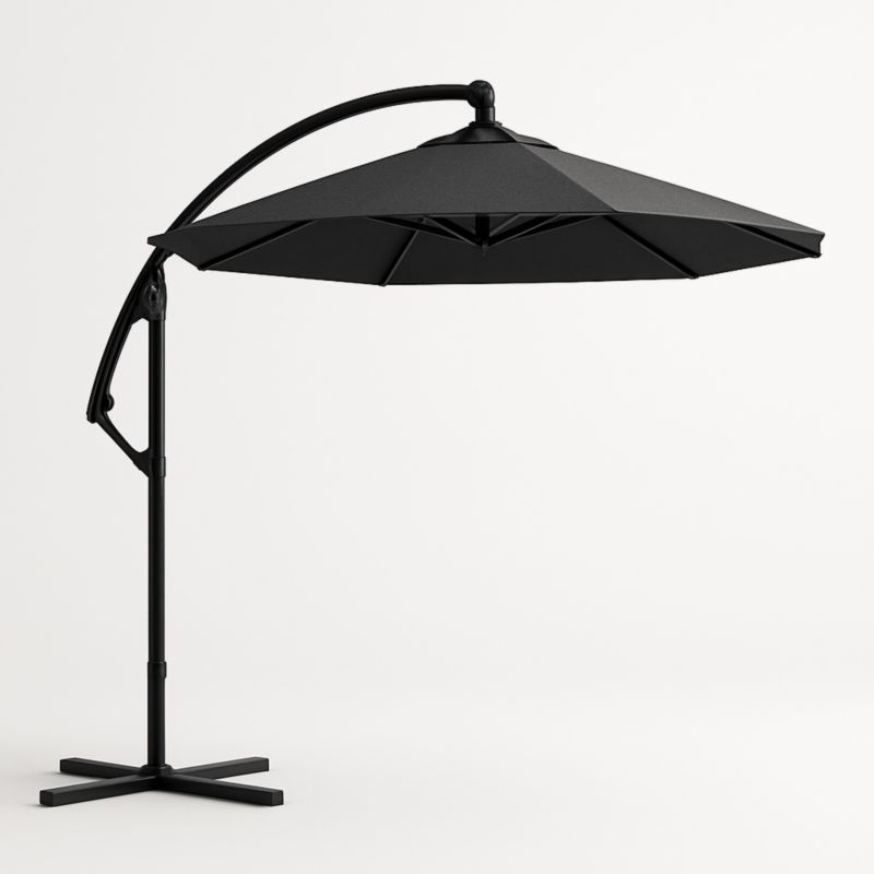 Ombrellone in acciaio nero con telo in poliestere, diametro 3 metri-Kelonival