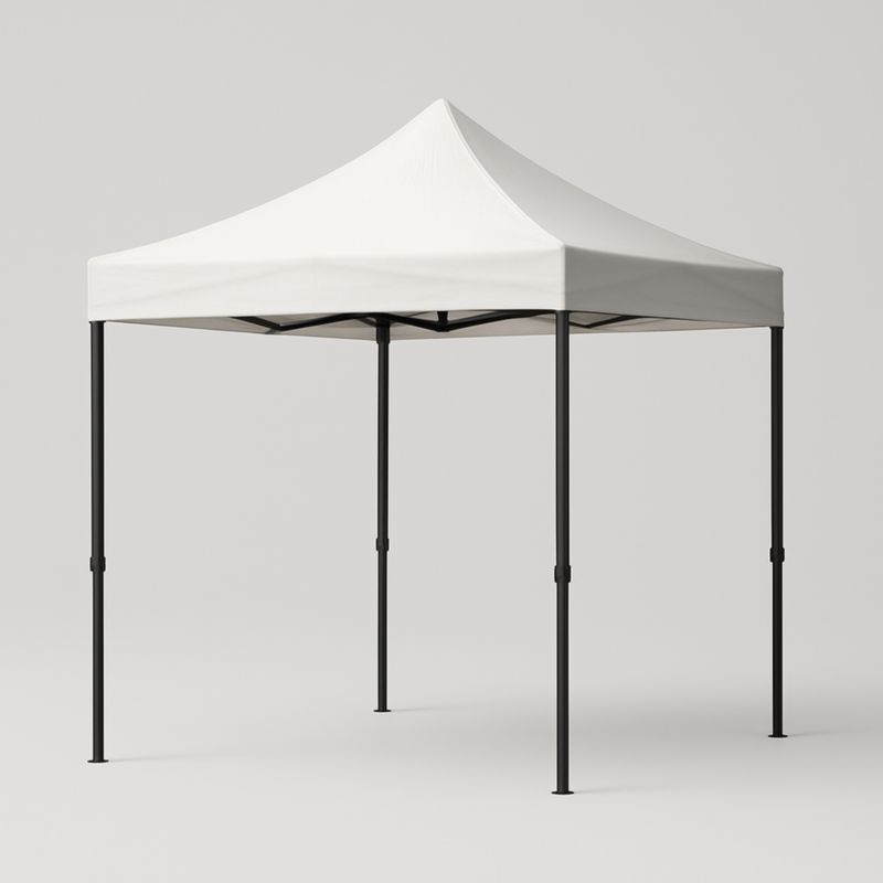 Gazebo Pieghevole in Poliestere Bianco con Struttura in Acciaio-Kelonival