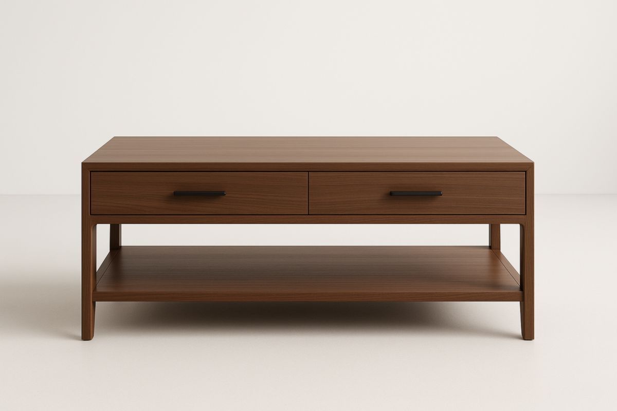 Table basse en bois avec tiroirs 110x60x45 cm