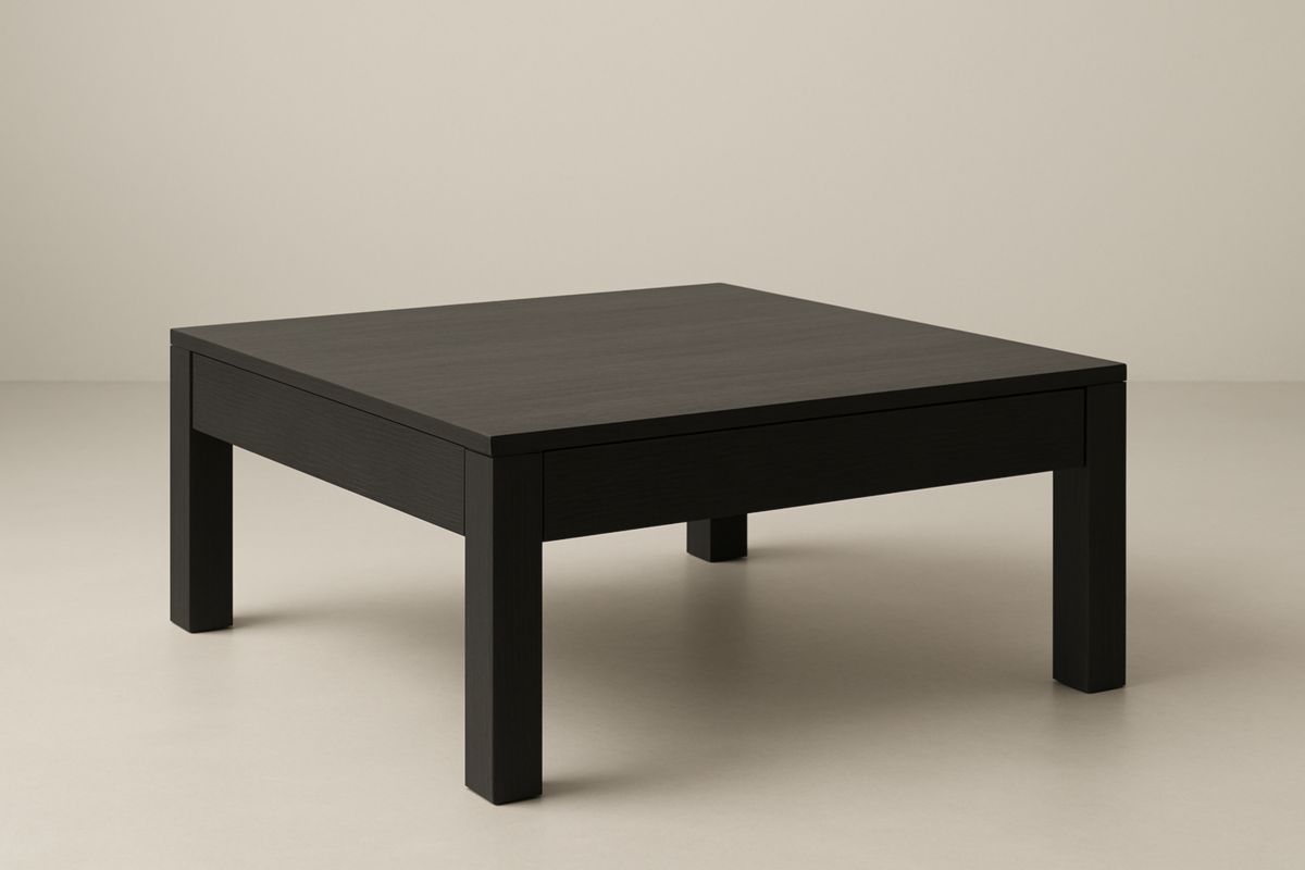 Table basse carrée bois Noir 90x90x35 cm