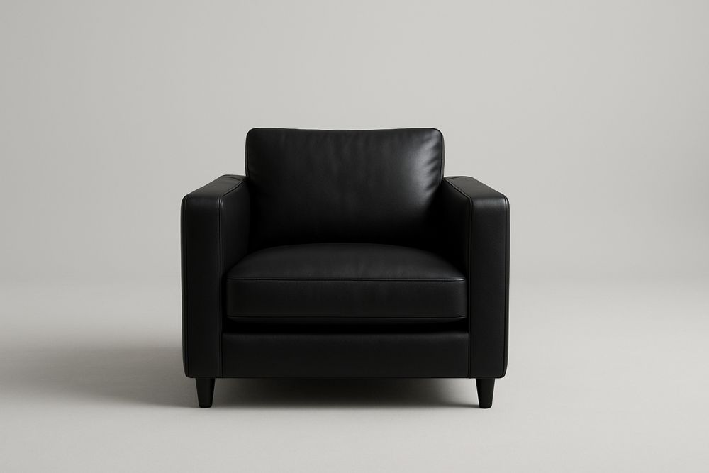 Fauteuil en Cuir Noir 90x90x80 cm(L×l×H)