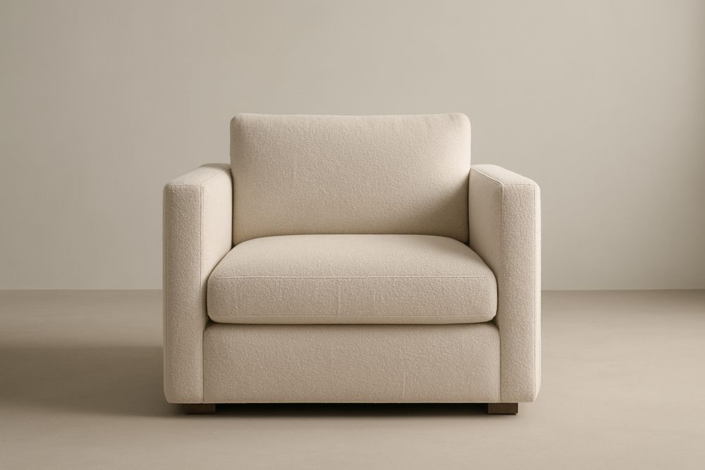 Fauteuil en tissu polyester beige